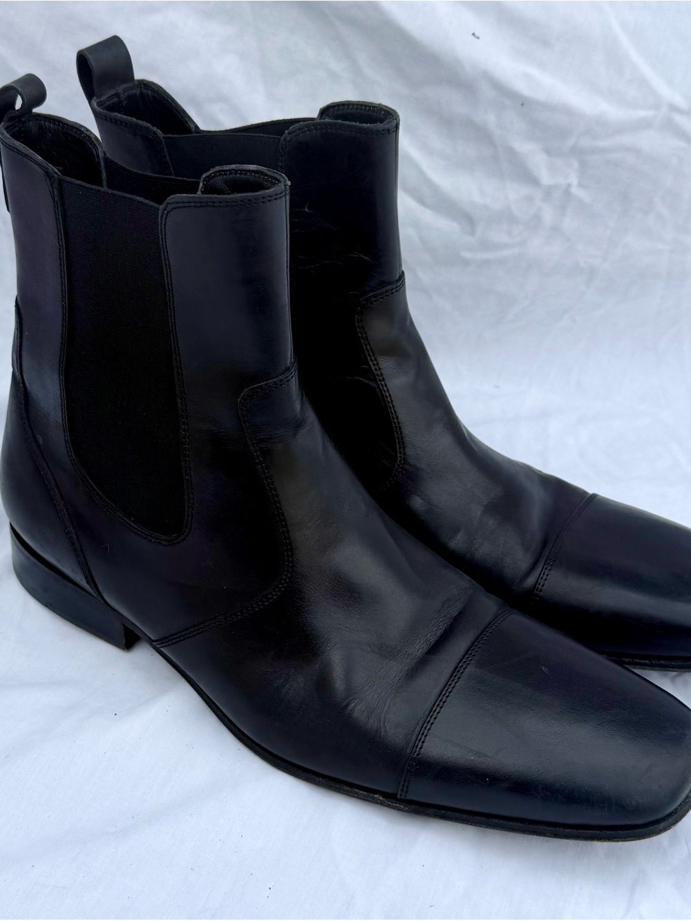 Zara Black Leather Chelsea Boots Men’s 42 (8.5-9)